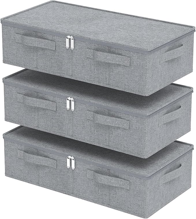 Underbed Storage Box, Foldable Under Bed Bins Container, Fabric Closet Organizer by Unknown