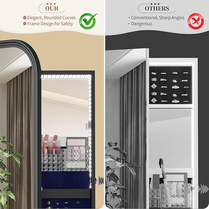 61" Full Length Mirror Jewelry Cabinet - Image 6