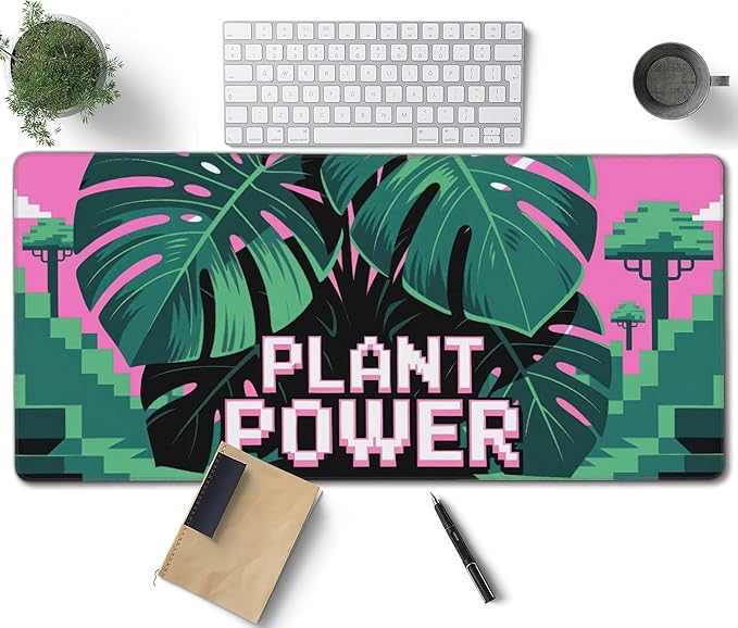 Pixel Plant Power Large Mouse Pad, Cool Gaming Desk Mat, XXL Keyboard Desk Pad by Unknown