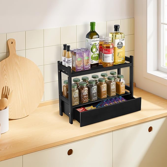 Sorbus Bamboo Bathroom Counter Organizer – 2-Tier Shelf - Image 2