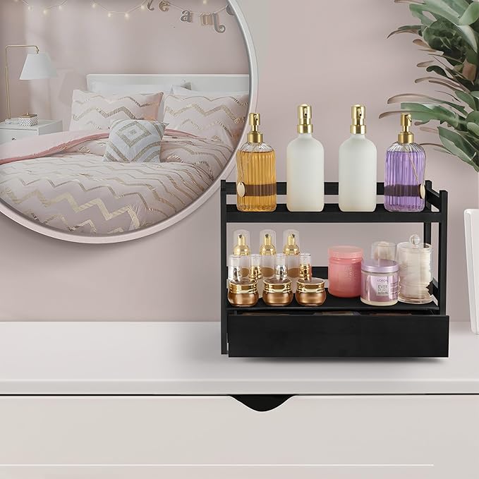 Sorbus Bamboo Bathroom Counter Organizer – 2-Tier Shelf - Image 6