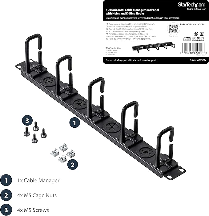 StarTech.com 1U 19" Cable Management Organizer - Image 5