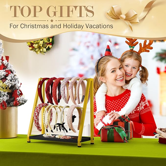 Headband Holder Organizer Metal 2-Tier Display Stand - Image 6