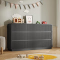 Dresser for Bedroom with 9 Drawers, Fluted Chest of Drawers with Round Curved by BORNOON