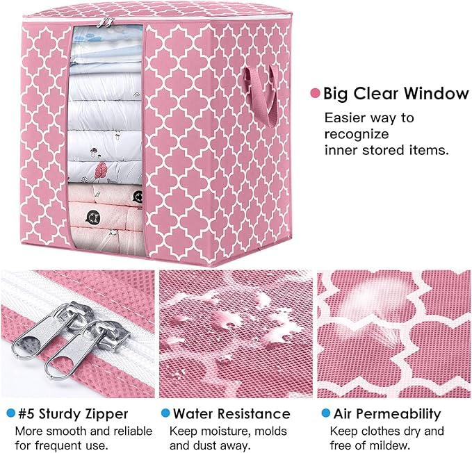 WISELIFE Storage Bags 2 Pack/100L Large Blanket Clothes Organization and - Image 3