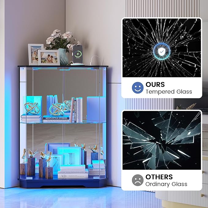 Corner Display Cabinet Set of 2 - Image 7