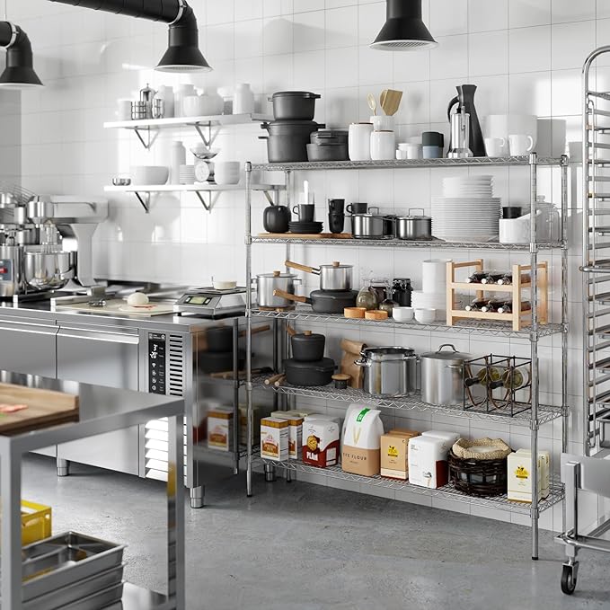 14" Deep x 60" Wide x 64" Height Wire Shelving Kit | 5-Tier | NSF Commercial - Image 6