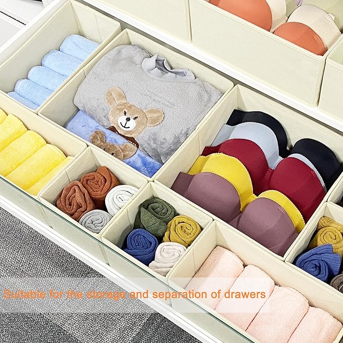 Clothes Organizer, Storage Drawer, 12 Piece Fabric Drawer Organizer Foldable - Image 3