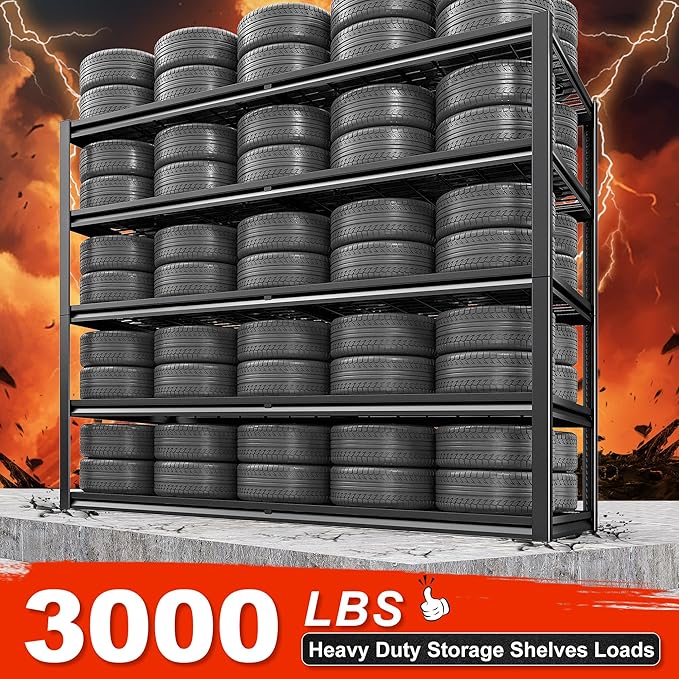 REIBII 78" H Garage Shelving, 5 Tier Storage Shelves Heavy Duty, 3000LBS - Image 3
