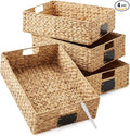 Casafield Set of 4 Water Hyacinth Pantry Baskets, 12-1/2" x 17" x 5", by Casafield