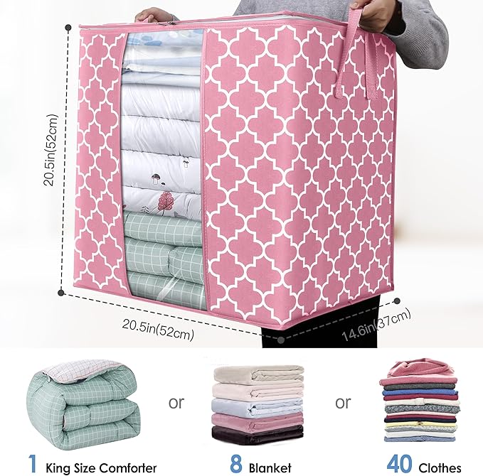 WISELIFE Storage Bags 2 Pack/100L Large Blanket Clothes Organization and - Image 2