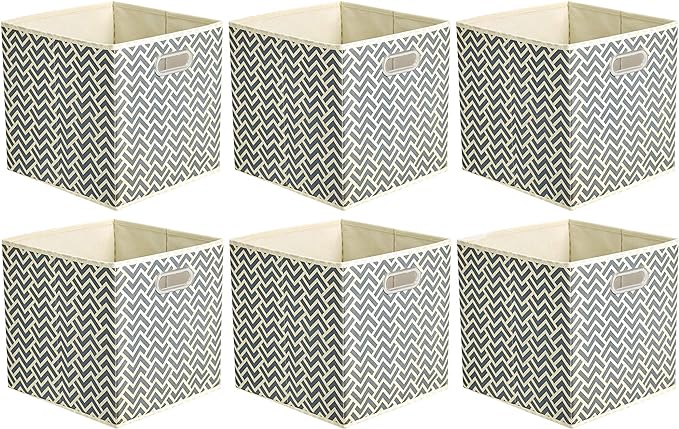 Amazon Basics Collapsible Cube Storage Organizer Bins, 10.5 x 10.5 x 11 inches by AmazonBasics