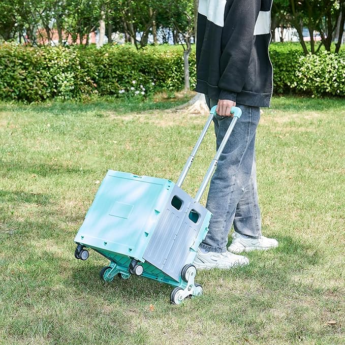 Utility Cart Foldable Shopping Cart Book Storage Cart, - Image 2