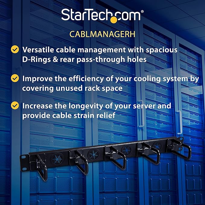 StarTech.com 1U 19" Cable Management Organizer - Image 3