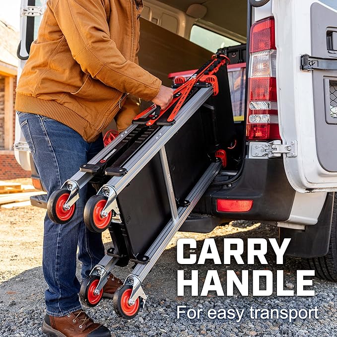 Crescent SITERUNNER, 3 Shelf Heavy Duty Folding Jobsite Cart - Image 5