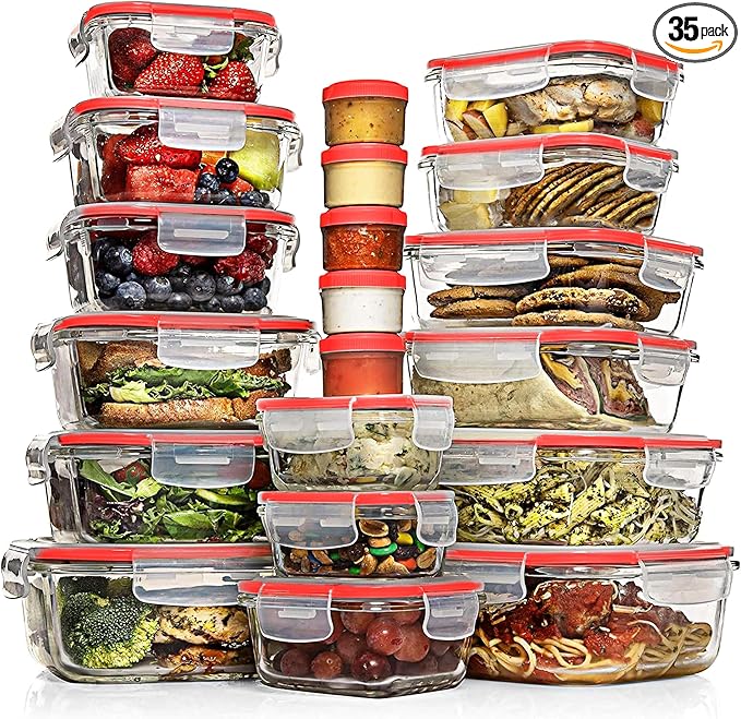 Razab 35 Pc Set Glass Food Storage Containers by RazabHomeGoods